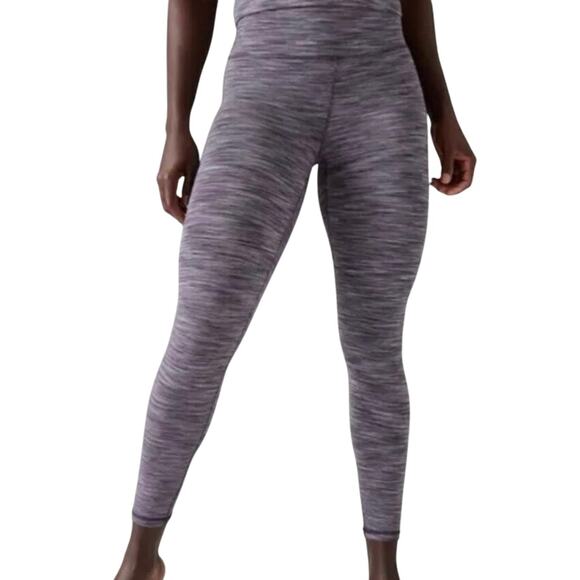 ATHLETA Transcend Textured 7/8 Leggings Nova Space Dye Violet Sporty Sz Small - Picture 1 of 4